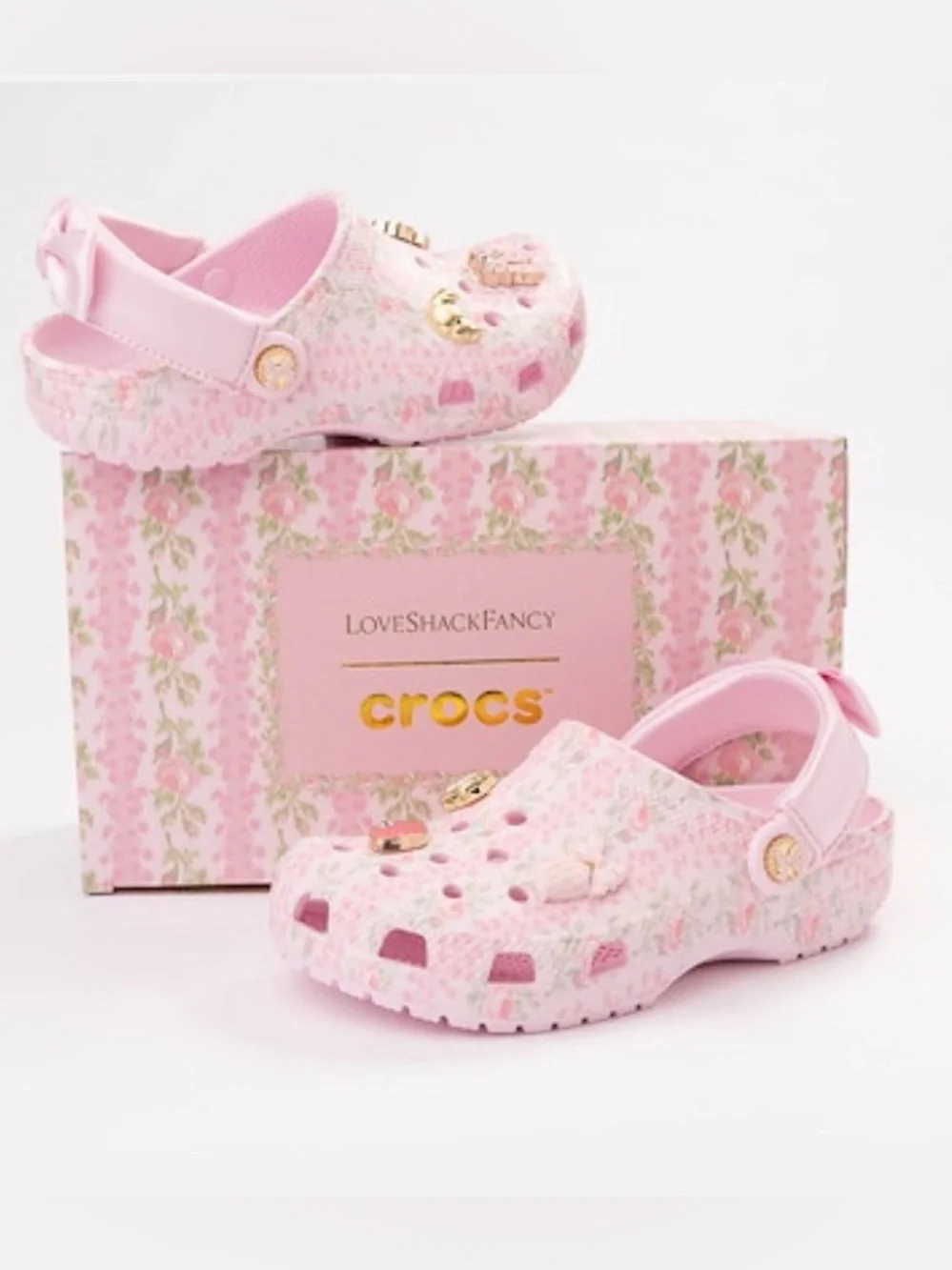 NEW…LoveShackFancy Kids' Pink Floral Classic Clog - Picture 1 of 8